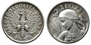 2 Zloty Second Polish Republic (1918 - 1939) Silver 