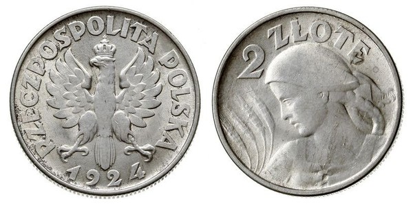 2 Zloty Second Polish Republic (1918 - 1939) Silver 