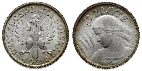 2 Zloty Second Polish Republic (1918 - 1939) Silver 