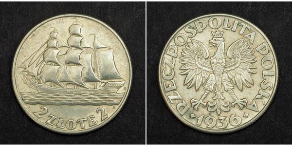 2 Zloty Second Polish Republic (1918 - 1939) Silver 