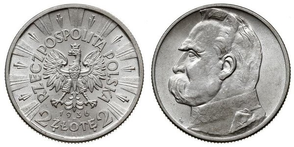 2 Zloty Deuxième République de Pologne (1918 - 1939)  