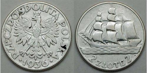 2 Zloty Seconda Repubblica Polacca (1918 - 1939)  