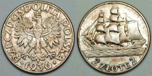 2 Zloty Seconda Repubblica Polacca (1918 - 1939)  