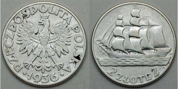 2 Zloty Seconda Repubblica Polacca (1918 - 1939)  