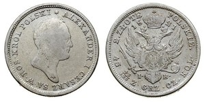 2 Zloty 俄罗斯帝国 (1721 - 1917) 銀 亚历山大一世 (俄国)  (1777-1825)