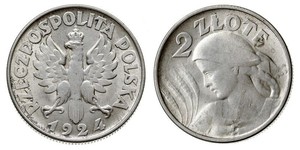 2 Zloty 波兰第二共和国 (1918 - 1939) 銀 