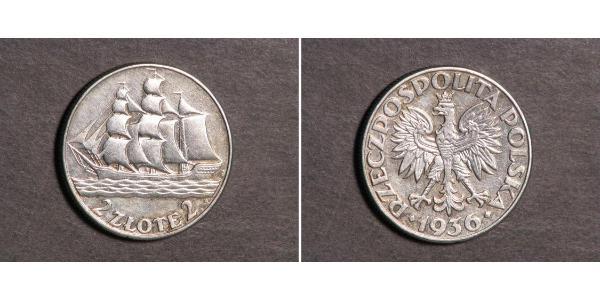 2 Zloty 波兰第二共和国 (1918 - 1939) 銀 