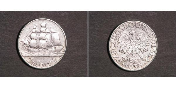 2 Zloty 波兰第二共和国 (1918 - 1939) 銀 