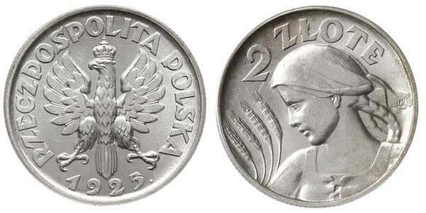 2 Zloty 波兰第二共和国 (1918 - 1939) 銀 