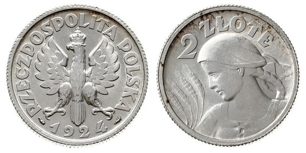 2 Zloty 波兰第二共和国 (1918 - 1939) 銀 