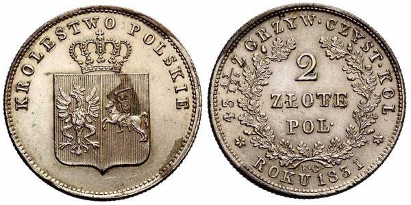 2 Zloty 波蘭會議王國 (1815 - 1915) 銀 