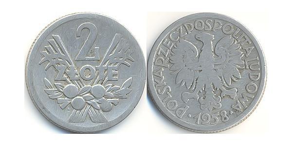 2 Zloty 波兰人民共和国 (1944 - 1989) 铝 