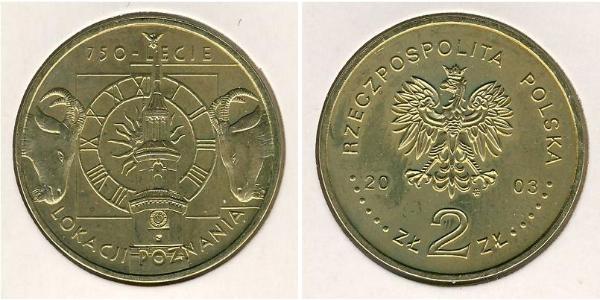 2 Zloty 波兰 黃銅 