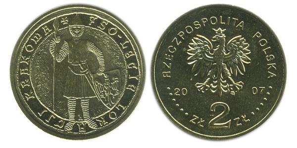 2 Zloty 波兰 黃銅 