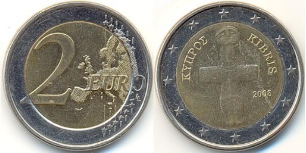 2 Євро Кіпр (1960 - ) Біметал 