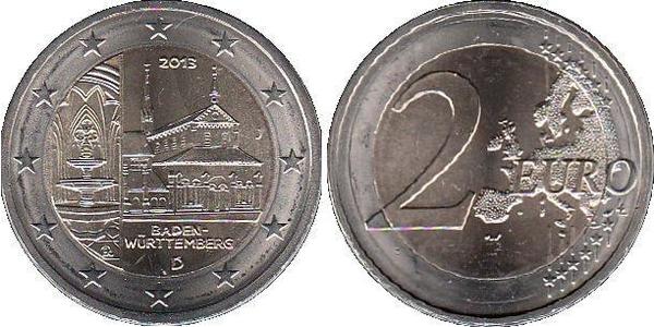 2 Євро Федеративна Республіка Німеччина (1990 - ) Нікель 