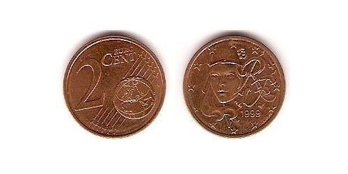 2 Євроцент French Fifth Republic (1958 - ) Мідь/Залізо 