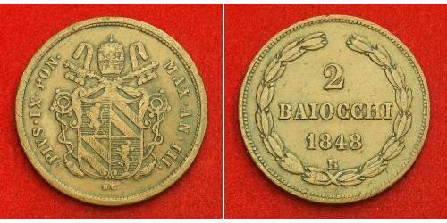 2 Байокко Папская область (752-1870) Медь Пий IX (1792- 1878)