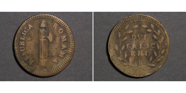 2 Байокко Папская область (752-1870) Медь 