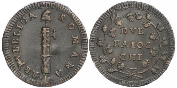 2 Байокко Папская область (752-1870) Медь 