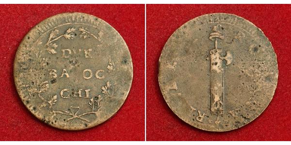 2 Байокко Папская область (752-1870) Медь 