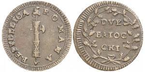 2 Байокко Папська держава (752-1870) Мідь 