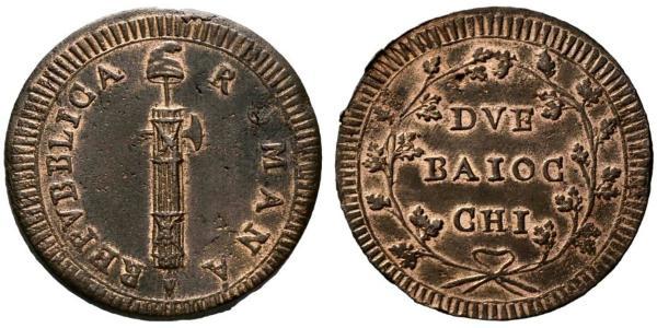 2 Байокко Папська держава (752-1870) Мідь 