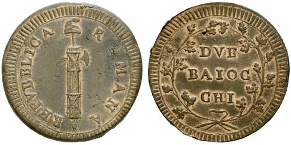 2 Байокко Папська держава (752-1870) Мідь 