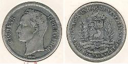 2 Боливар Венесуэла Серебро Simon Bolivar (1783 - 1830)