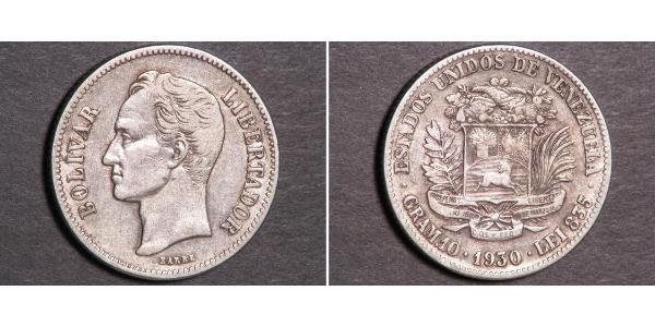 2 Болівар Венесуела Срібло Simon Bolivar (1783 - 1830)