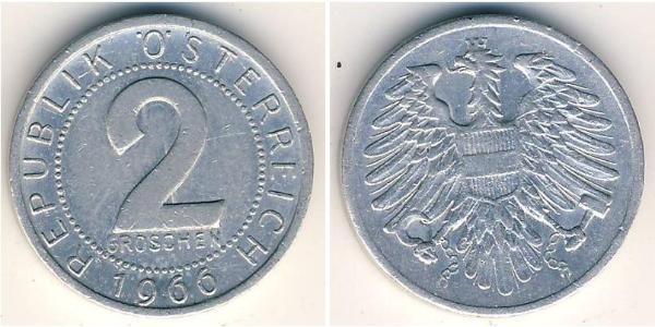 2 Грош Оккупированная Австрия (1945-1955) / Австрийская Республика(1955 - ) Алюминий 