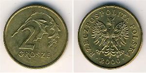 2 Грош Республика Польша (1991 - ) Латунь 