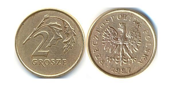 2 Грош Республика Польша (1991 - ) Латунь 