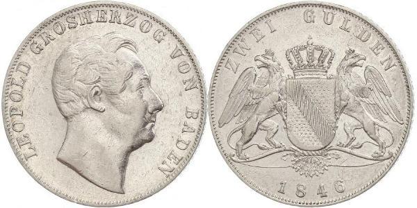 2 Гульден Великое герцогство Баден (1806-1918) Серебро Леопольд (великий герцог Баденский)(1790 – 1852)