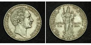 2 Гульден Королевство Бавария (1806 - 1918) Серебро Максимилиан II (король Баварии)(1811 - 1864)