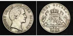 2 Гульден Королевство Бавария (1806 - 1918) Серебро Людвиг I (король Баварии)(1786 – 1868)