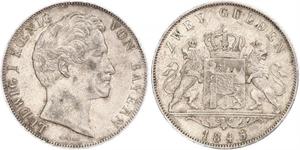 2 Гульден Королевство Бавария (1806 - 1918) Серебро Людвиг I (король Баварии)(1786 – 1868)