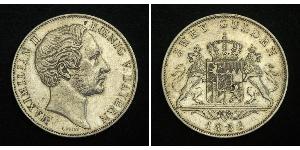 2 Гульден Королевство Бавария (1806 - 1918) Серебро Максимилиан II (король Баварии)(1811 - 1864)