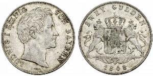 2 Гульден Королевство Бавария (1806 - 1918) Серебро Людвиг I (король Баварии)(1786 – 1868)