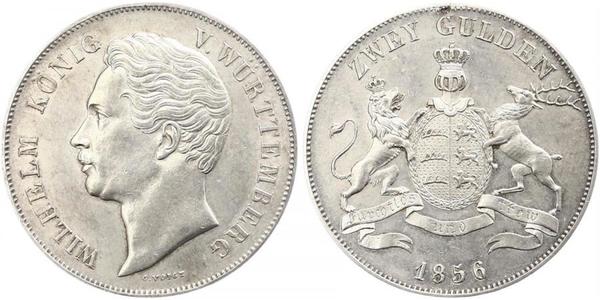 2 Гульден Королевство Вюртемберг (1806-1918) Серебро Вильгельм I (король Вюртемберга)