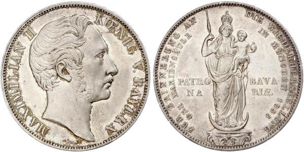 2 Гульден Королівство Баварія (1806 - 1918) Срібло Максиміліан II (король Баварії)(1811 - 1864)
