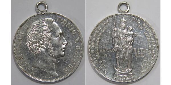 2 Гульден Королівство Баварія (1806 - 1918) Срібло Максиміліан II (король Баварії)(1811 - 1864)