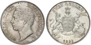 2 Гульден Королівство Вюртемберг Срібло William I of Württemberg