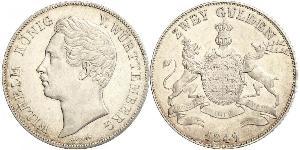 2 Гульден Королівство Вюртемберг Срібло William I of Württemberg