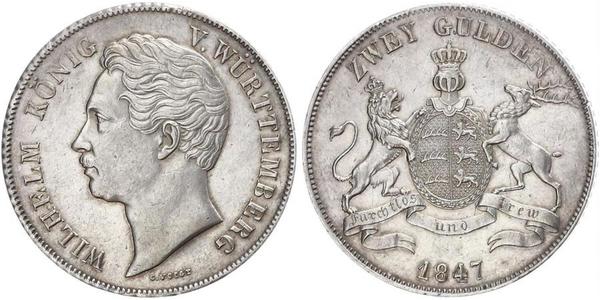 2 Гульден Королівство Вюртемберг Срібло William I of Württemberg