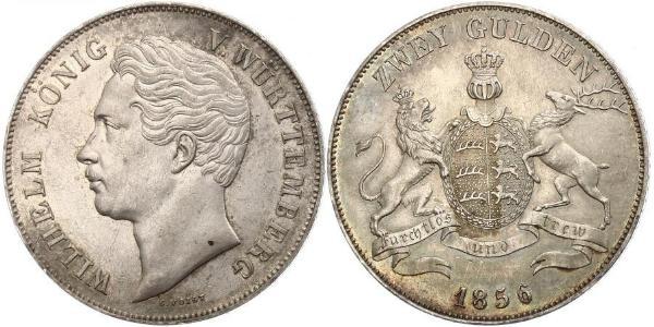 2 Гульден Королівство Вюртемберг Срібло William I of Württemberg