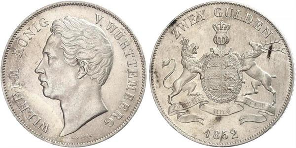 2 Гульден Королівство Вюртемберг Срібло William I of Württemberg