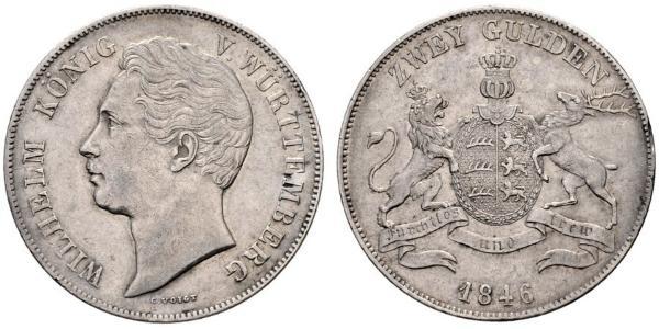2 Гульден Королівство Вюртемберг Срібло William I of Württemberg