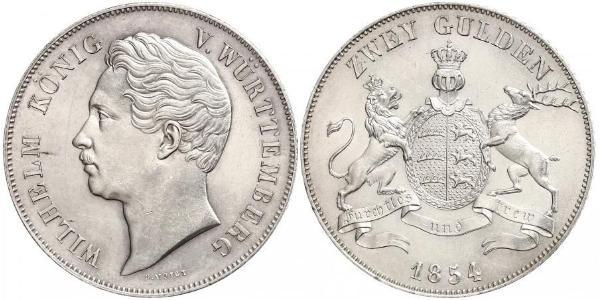 2 Гульден Королівство Вюртемберг Срібло William I of Württemberg