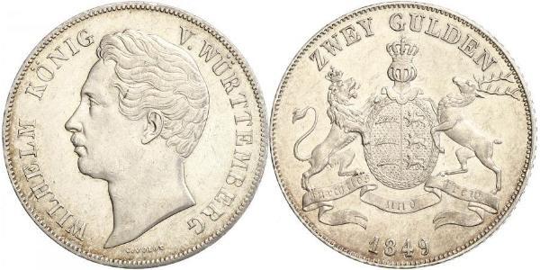 2 Гульден Королівство Вюртемберг Срібло William I of Württemberg